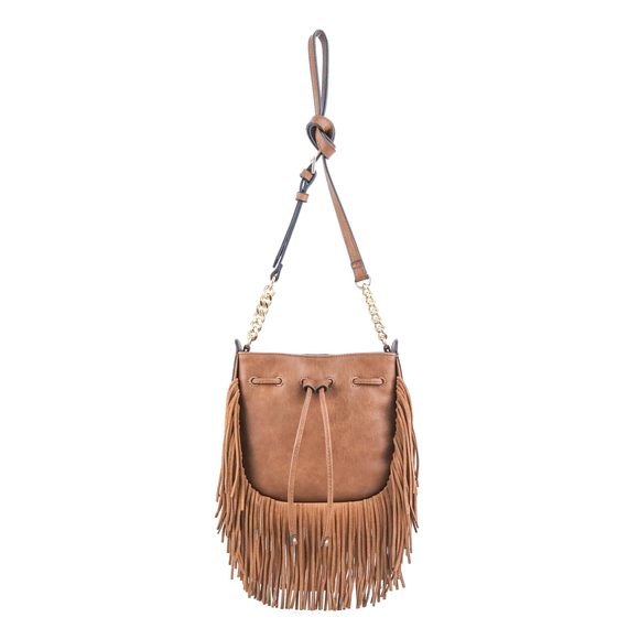 Calypso Drawstring Crossbody Bag, Stylish Purse With Adjustable Chain Strap, :| - Picture 1 of 4